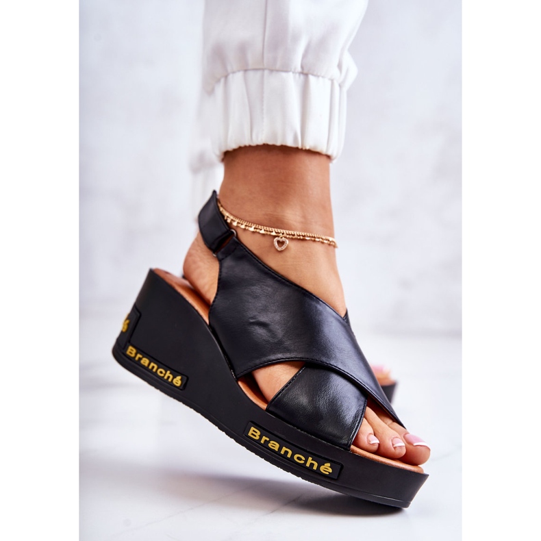 Vinceza Sandalias Mujer Con Velcro Negro Amaze 2