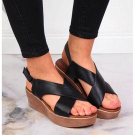 Sandalias negras con cuña Filippo W PAW349A negro 4
