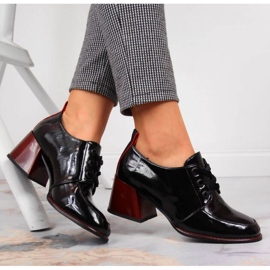 Zapatos de cuero en el bloque Filippo W PAW350 negro 2