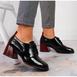 Zapatos de cuero en el bloque Filippo W PAW350 negro 3