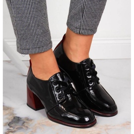 Zapatos de cuero en el bloque Filippo W PAW350 negro 4