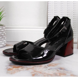 Sandalias de piel en el puesto, barnizado Filippo W PAW351 negro 5