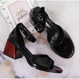Sandalias de piel en el puesto, barnizado Filippo W PAW351 negro 6