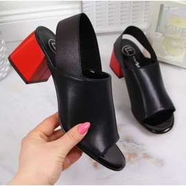 Sandalias de piel con elástico Filippo W PAW352 negro 1