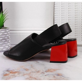 Sandalias de piel con elástico Filippo W PAW352 negro 5