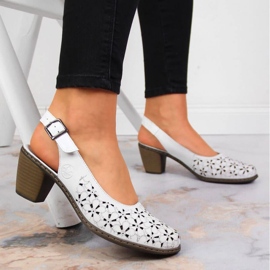 Sandalias piel calada Rieker W RKR531A blanco 3