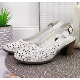 Sandalias piel calada Rieker W RKR531A blanco 5