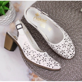 Sandalias piel calada Rieker W RKR531A blanco 6