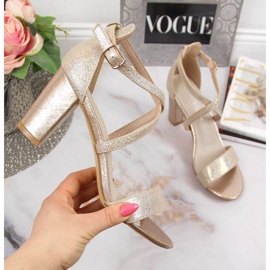 Sandalias oro Filippo W PAW355B en el poste dorado 1