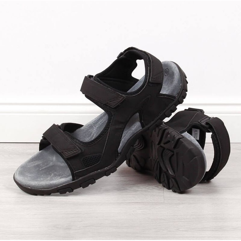 Sandalias velcros American Club M AM886 negro 2