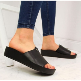 Zapatillas plataforma de piel Filippo W PAW199A negro 3