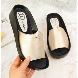 Zapatillas plataforma de piel Filippo W PAW199B dorado 1