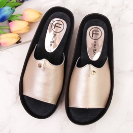 Zapatillas plataforma de piel Filippo W PAW199B dorado 5