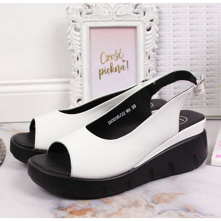 Sandalias de piel con cuña Filippo W PAW360A blanco 2