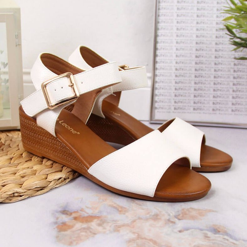 Sandalias con cuña Sergio Leone W SK376B blanco 2