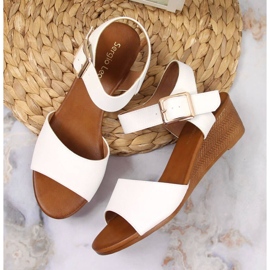 Sandalias con cuña Sergio Leone W SK376B blanco 3