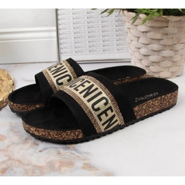 EVEnto W EVE354 Chanclas negro dorado 2