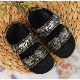 Sandalias espuma velcro American Club Jr AM881A camo verde 4