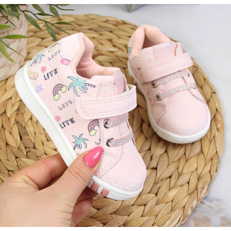 Deportivas velcro American Club Jr AM883A rosa 1