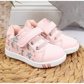 Deportivas velcro American Club Jr AM883A rosa 2