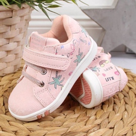 Deportivas velcro American Club Jr AM883A rosa rosado 3