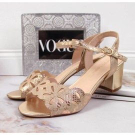 Sandalias en el puesto de Sergio Leone W SK371 oro dorado 5