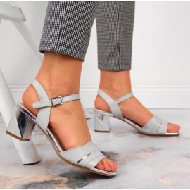 Sandalias en el puesto de Sergio Leone W SK373B plata 3
