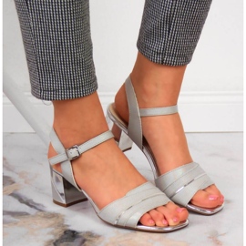 Sandalias en el puesto de Sergio Leone W SK373B plata 4