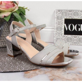 Sandalias en el puesto de Sergio Leone W SK373B plata 5