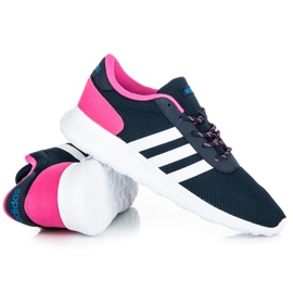 Zapatillas adidas lite racer blanco rosado azul marino 4