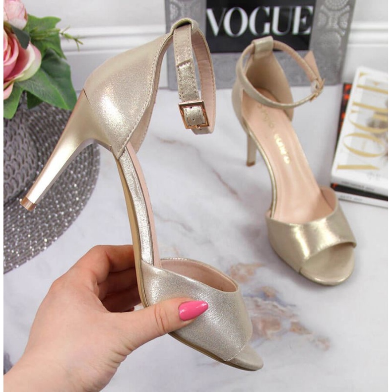 Sandalias de tacón alto Sergio Leone W SK374B oro dorado 1