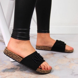 Zapatillas con perlas eVento W EVE356A negro 4