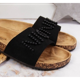 Zapatillas con perlas eVento W EVE356A negro 5