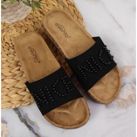 Zapatillas con perlas eVento W EVE356A negro 6
