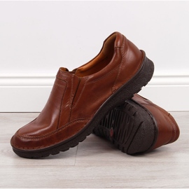 Zapatos de hombre de cuero marrón Łukbut 946 2