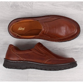 Zapatos de hombre de cuero marrón Łukbut 946 4