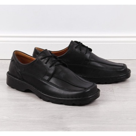 Zapatos negros de piel para hombre Łukbut 947 4