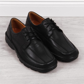 Zapatos negros de piel para hombre Łukbut 947 2