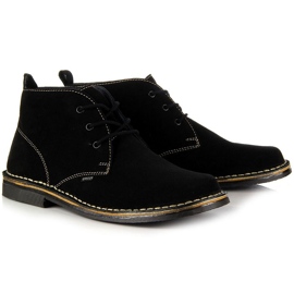 Botas negras de piel para hombre Gregor negro 3