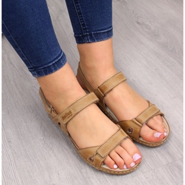Sandalias mujer piel Helios 205 marrón cómodas 5