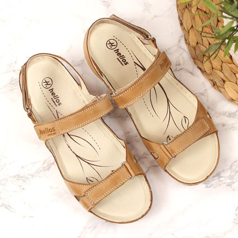 Sandalias mujer piel Helios 205 marrón cómodas 2
