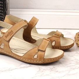 Sandalias mujer piel Helios 205 marrón cómodas 3