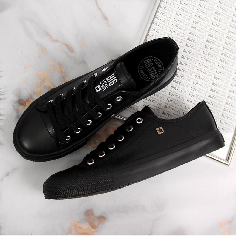 Deportivas bajas de piel ecológica negra Big Star V274871 negro 1