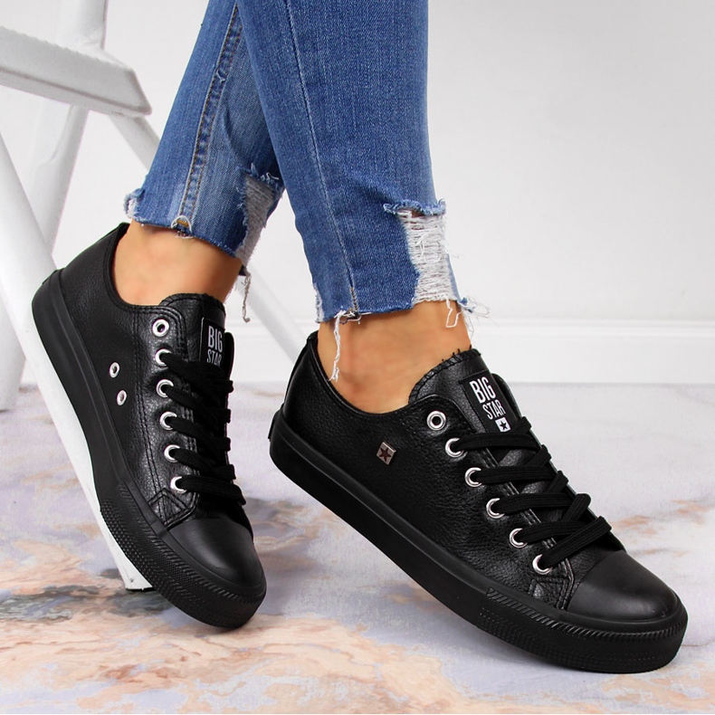 Deportivas bajas de piel ecológica negra Big Star V274871 negro 2
