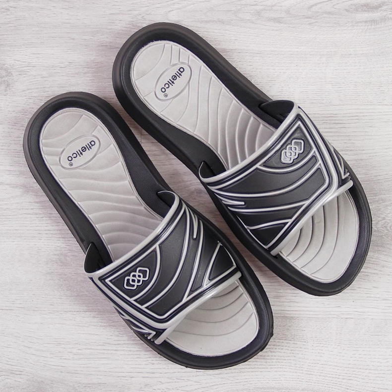 Atletico Chanclas de piscina de hombre Atlético negras negro 1