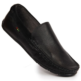 Mocasines de hombre Gregor de piel en color negro 3