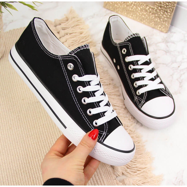 Deportivas bajas atletico de tejido negro 1