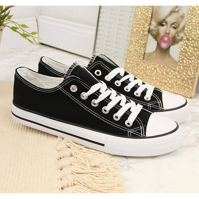 Deportivas bajas atletico de tejido negro 2