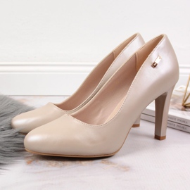 Bombas en el poste perla nude Sergio Leone beige 5