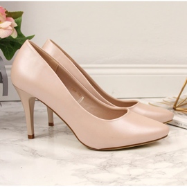 Bombas en un stiletto beige perla Sergio Leone 4